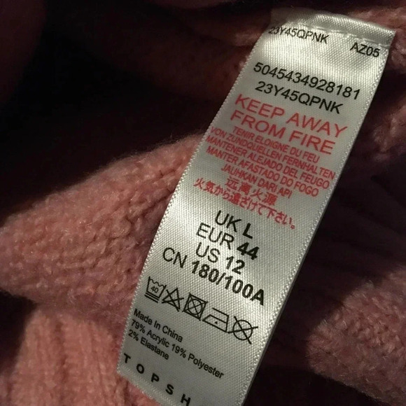 TopShop Deep Hem Supersoft Sweater Pullover Pink L - Picture 7 of 7